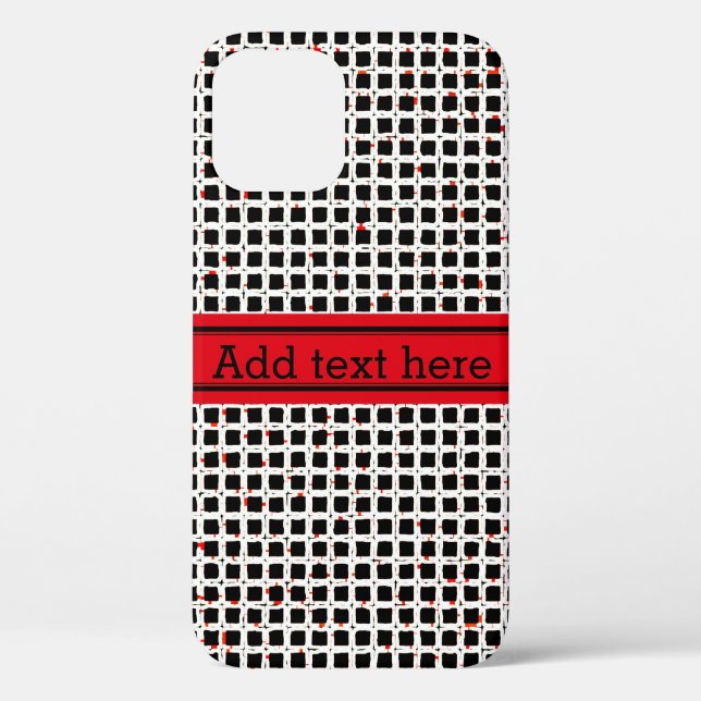 Black White Red Abstract Pattern Chic Case-Mate iPhone Case (Back)