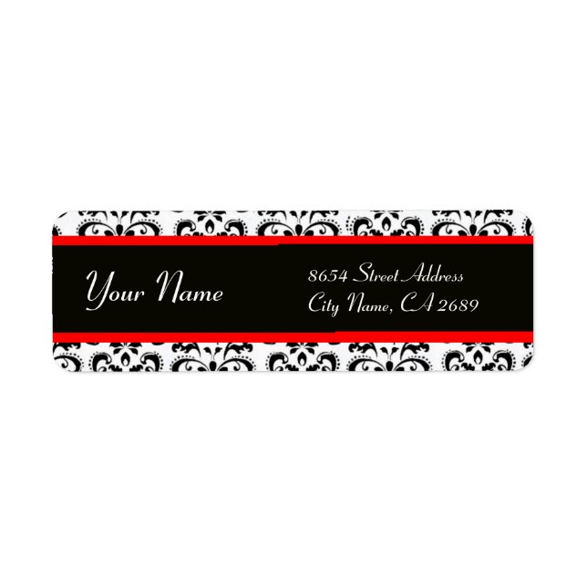 BLACK WHITE RED BURGUNDDAMASK (Front)