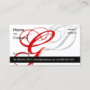 Black white red business card Monogram A to Z
