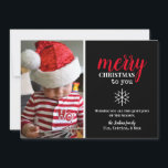 Black, White, Red Collage Snowflake Photo  Holiday Card<br><div class="desc">A simple,  elegant photo card for the holidays. Use your favourite photographs from the season to make your holiday card extra special!  Everything is customisable - want to change the fonts or colours? Just click customise further for more options!</div>