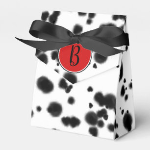 Black White Red Dalmatian Spots Birthday Party Favour Box