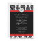 Black White Red Damask Wedding Invitation