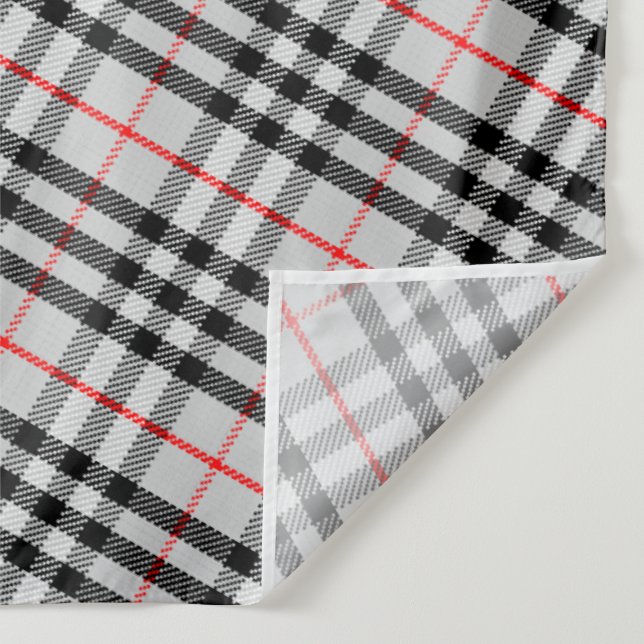 Black White Red Gingham | Classic Chequered Fabric Tapestry (Detail)