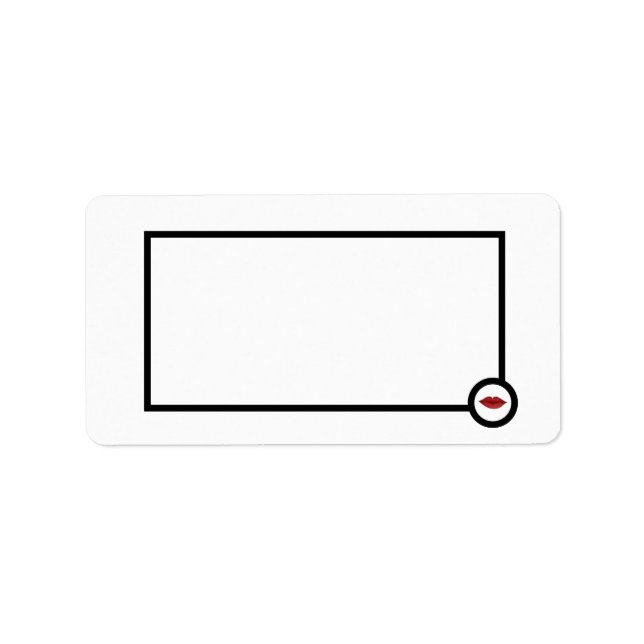 Black & White Red Lips design Label (Front)