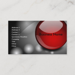 Black White Red Modern Cool Business Card