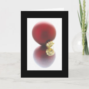 Black White Red Ornament Formal Christmas Card