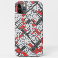 Black White Red Pattern