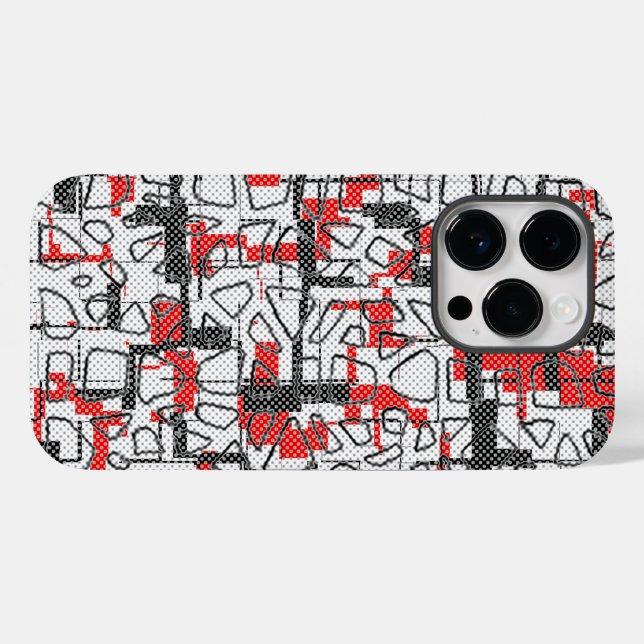 Black White Red Pattern  Case-Mate iPhone Case (Back (Horizontal))