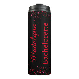 Black & White & Red Personalised Bridesmaid Therma Thermal Tumbler