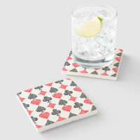 Black/White/Red Playing Card All Symbols Lino Cut