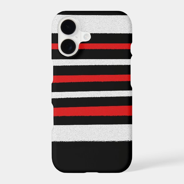 Black White Red Stripes Cool Simple Patterns (Back)