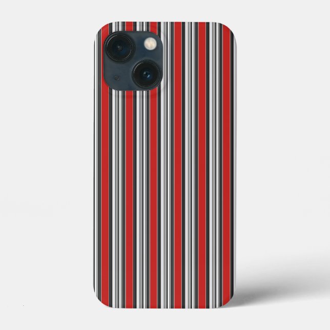 Black White Red Stripes Cool Simple Patterns Case-Mate iPhone Case (Back)