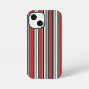 Black White Red Stripes Cool Simple Patterns iPhone 13 Mini Case