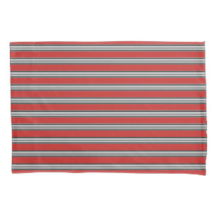 Black White Red Stripes Cool Simple Patterns Pillowcase