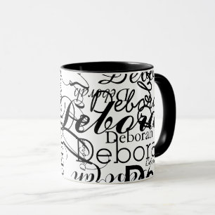 Black & White repeating names Mug