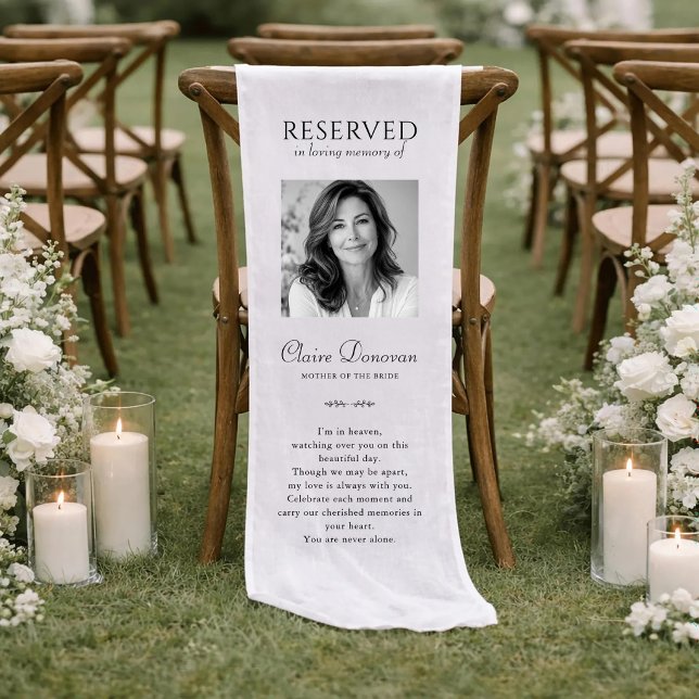 Black White Reserved Wedding Mother Of The Bride Short Table Runner (Creator Uploaded)