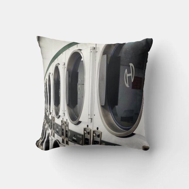 Black & White Reto Laundry Mat I Pillow (Front)