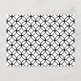 Black & White Retro Geometric Abstract Pattern Postcard