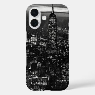 Black White Retro New York City iPhone 16 Case