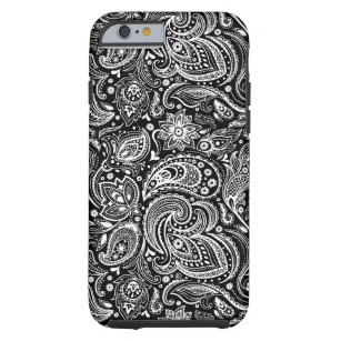 Black & White Retro Paisley Damasks Lace Tough iPhone 6 Case
