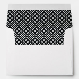 Black & White Retro Pattern-Lined, Circles Envelopes