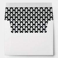Black & White Retro Pattern-Lined Open Circles