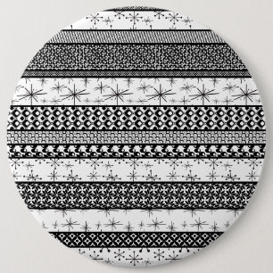 Black & White Retro Pattern Stripes 1 6 Cm Round Badge