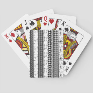 Black & White Retro Pattern Stripes 1 Playing Cards