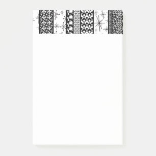 Black & White Retro Pattern Stripes 1 Post-it Notes