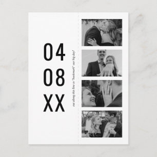 Black & White Retro Photo Bookmark Save the Date Invitation Postcard