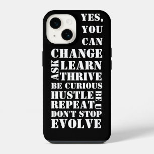 Black & White Retro Script Inspirational iPhone 14 Case