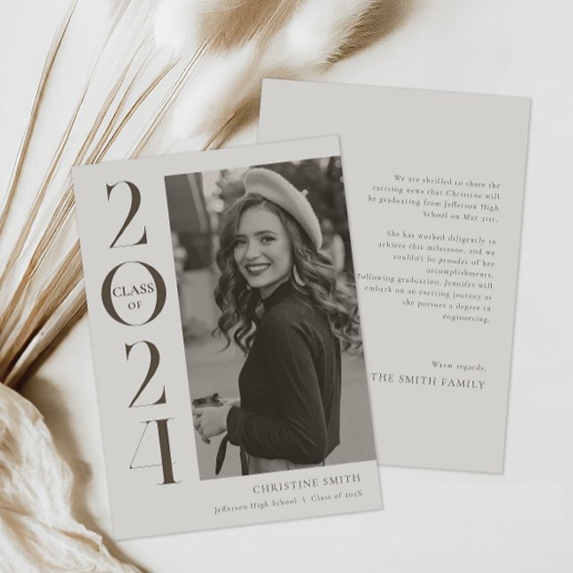Black & White Retro Typography Photo Graduation Announcement (Creator Uploaded)