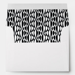 Black & White Retro Wave Pattern Interior Envelopes