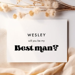 Black & white retro Will you be my best man card