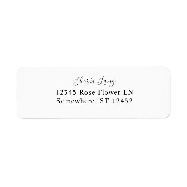 Black & White Return Address Label (Front)
