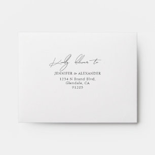 Black & White Return Address Wedding RSVP Envelope