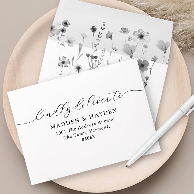 Black & White Return Address Wedding RSVP Envelope (Creator Uploaded)