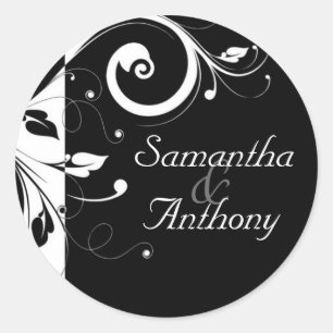 Black + White Reverse Swirl Matching Envelope Seal