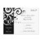 Black +White Reverse Swirl Wedding RSVP Postcard