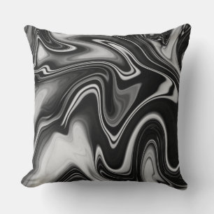 Black/White Reversible Marble Pillow