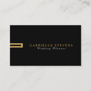 Black & White Reversible Touch Of Gold Glitter Business Card