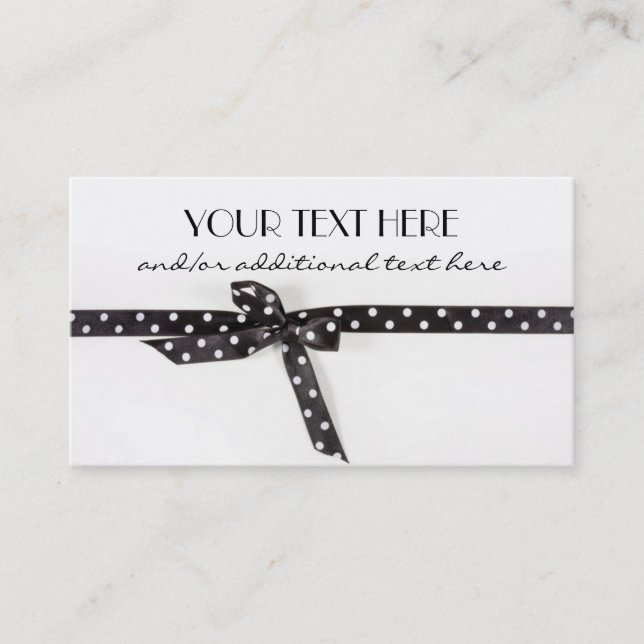 Black & White Ribbon Business Card (Front)