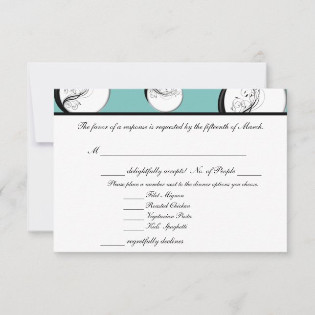 Black, White, Robin Egg Response w/ Dinner Options (Front)