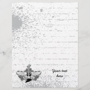 Black white Rock star electric guitar wings