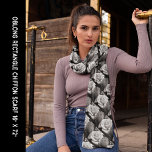 Black & White Rose Floral Pattern Long Rectangle Scarf<br><div class="desc">Black & White Rose Floral Pattern Long Rectangle Scarf. Using the filter tool,  the rose pattern is in shades of grey. Contact me here or at admin@giftsyoutreasure.com View all my shops https://bit.ly/1St7nHS</div>
