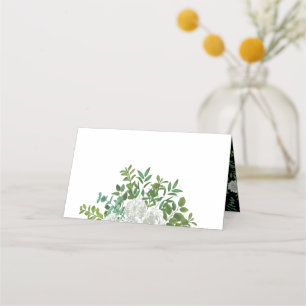 Black White Rose Wedding Elegant Modern Place Card