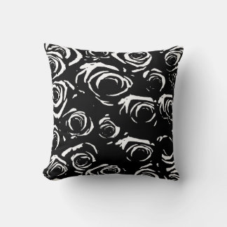 Black & White Roses Cushion