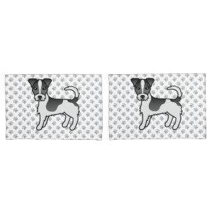 Black & White Rough Coat Jack Russell Terrier Dog Pillowcase