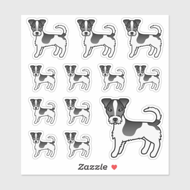 Black & White Rough Coat Jack Russell Terrier Dogs (Sheet)