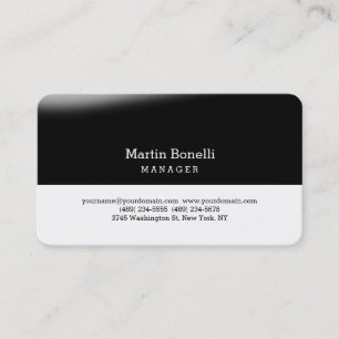 Black White Rounded Corner Trendy Business Card